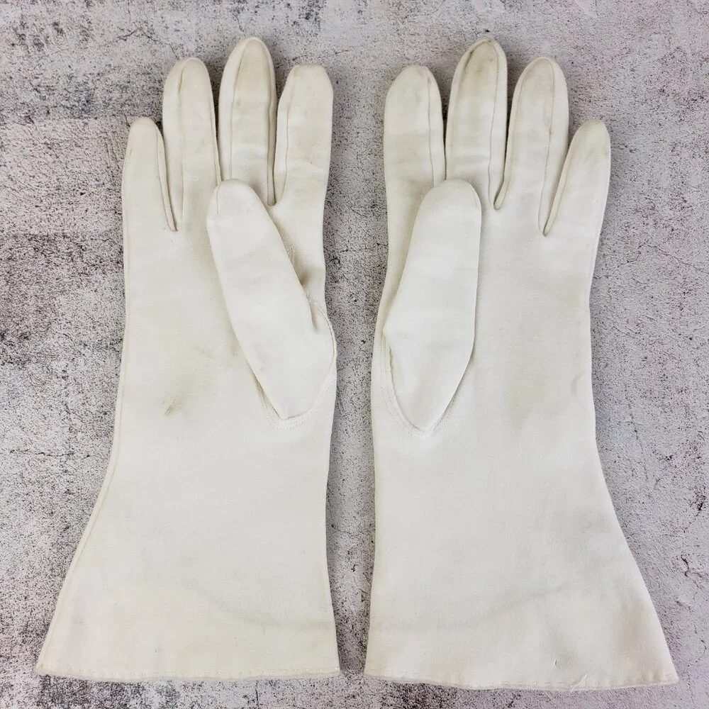 Vintage TONI Import Co Japan White Gloves 50s 60s size 7